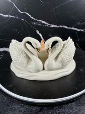 Lenox Everlasting Embrace Swan Cake Topper Rare Votive Candle Holder Porcelain picture