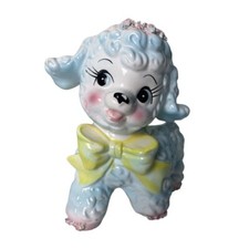 Vintage RELPO Japan Ceramic Sheep Planter Spaghetti 60s Anthropomorphic Retro picture