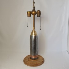 Nice WW1 British QF 18 Pounder Artillery Shell Trench Art Lamp Needs Repair picture