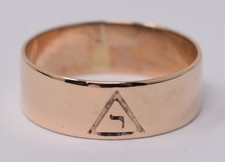 Vintage 14th Degree Scottish Rite Masonic Ring Wide Band 10k Solid Gold sz 11.25 picture