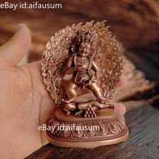 Red Copper Black Dzambhala Jambhala Wealth Deity Statue 10cm Hand-Carved Tibetan picture