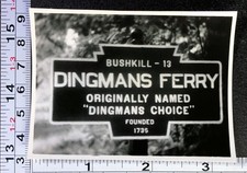 Dingmans Ferry PA Pike County Welcome Town Sign Vintage BW Photo Snapshot picture