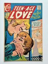 TEEN AGE LOVE #73 ◉ RARE CHARLTON ROMANCE * Kissing Cover 1970 * HTF  F/ VF  👀 picture