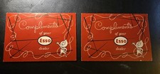 2 Vintage 1960s Esso Dealer Needle Books Oil Drop Man Gasoline Advertising Japan picture