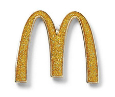 McDonald's Gold Glitter Arches Metal Lapel Pin McDonald's Approved BRAND NEW picture