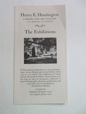 vintage Henry E. Huntington Library - The Exhibitions brochure San Marino CA picture