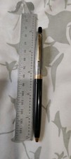 Vintage Sheaffer Life Time Lustrous Chrome Cap, Black Resin Barrel Ball Pen USA picture