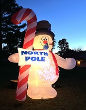 Gemmy Airblown Inflatable Frosty The Snowman with Candy Cane, Giant 9.5ft White picture