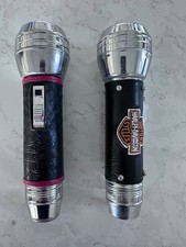 Pair of Vintage Harley Davidson Flashlights - Ray-O-Vac Leather Wrap Motorcycle picture
