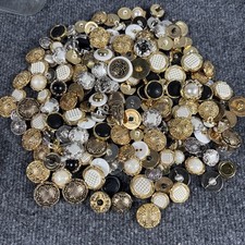 Mystery Jar Vintage Gold And Silver  Toned Buttons Sewing Craft Supplies picture