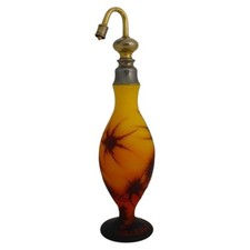 French Cameo Cutback Art Glass Perfume Atomizer Signed picture
