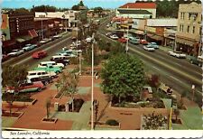 CONTINENTAL SIZE POSTCARD 1970s ELEVATED BIRD'S EYE VIEW SAN LEANDRO CITY PLAZA picture
