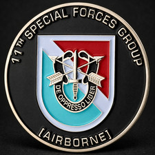 11th Special Forces Group Airborne 1961-1994 Green Beret Challenge Coin picture