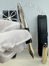 MONTBLANC Meisterstück 149 Silver Textured Fountain Pen Luxury Rare w/ Pouch picture