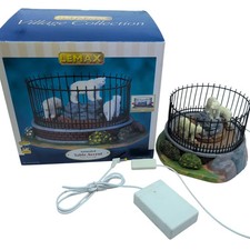 Lemax Village Collection Polar Bear Cage Animated Table Accent Retired Working picture