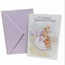 Vtg Easter Card Hallmark Grandmother Grandma Rabbit Bunny Never Used picture