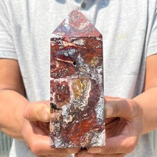 2.27LB Large Natural Druzy Mexican Crazy Lace Agate Tower Crystal Healing picture
