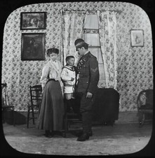 ANTIQUE Magic Lantern Slide ALMOST LOST NO5 C1890 PHOTO VICTORIAN STORY ACTOR picture