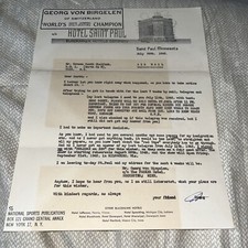 Old Ice Skating Champion Contract Letter Hotel Saint Paul Letterhead Minnesota picture
