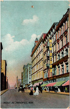 Nicollet Ave in Minneapolis Minnesota MN Street View 1910 Antique Postcard picture