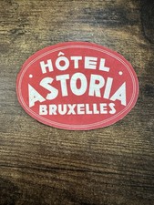 Vintage 1936 Hotel Astoria Bruxelles Belgium Luggage Label Travel Decal picture