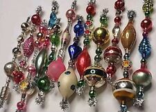 ✨️🌻 *Oldies* 12 Antique Vtg Mercury Glass Garland Icicle Bead Ornaments 4~4.5