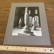 Marble Vase w Relief of Horseman Sepulchral Vase Greek Sculpture Photo VTG picture