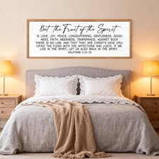 Cpcdaosk Fruit of the Spirit Framed Wall Art 40''x15'' Rustic Bible Verse picture