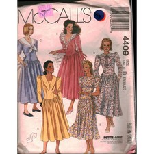 Vintage 1989 McCall's 4409 Misses Dress Sewing Pattern Size B 8 10 cut picture