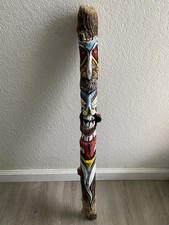 Vintage Drift Wood Hand Carved Totem Pole Stick Indian Native American 30” Tall picture