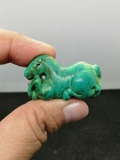 Near Eastern Old Carved Horse Turquoise Stone Amulet Rare picture