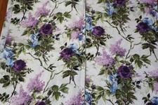 VINTAGE 1940s 50s MCM ATOMIC ERA FLORAL ON WHITE BEDSPREAD UNUSED 82 W X 104 L picture
