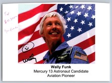 Wally Funk Autographed Photo Mercury 13 Astronaut Candidate Aviation Pioneer picture