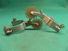NICE USED PAIR OF WESTERN CRCKETT RENALDE COWBOY SPURS picture