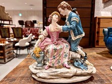 Nice Vintage Tiche Porcelain Figurine Doll aristocratic couple Made In Itaiy picture