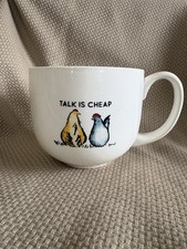 Red Shed Soup/Coffee Mug. “Talk Is Cheap” Chickens picture