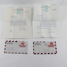 Set Of 2 1948 HE Harris & Co Stamp Collection Appraisal Correspondence Letters picture