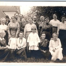 c1910s Large Family Group Women Children RPPC Photo Outdoor Portrait Postcard picture