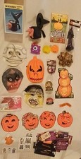 Halloween Mixed Vintage LOT of 30+ Cake Topper, Trinkets, Masks,  Decor and More picture