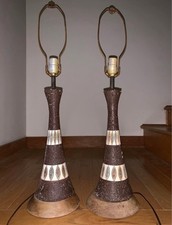 Pair of Two Mid century modern MCM Ceramic Table Lamps picture
