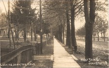 WEST MAIN STREET johnstown oh real photo postcard rppc ohio looking down walk picture