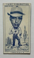 1949 Humphrey Bogart Carreras Famous Film Stars Turf Tobacco Card #19 CC47 picture