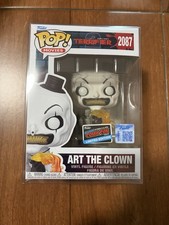 NYCC 2026 FUNKO OFFICIAL POP TERRIFIER 2 ART THE CLOWN FLAMETHROWER Con Sticker picture