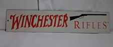 Winchester Rifles Porcelain Enamel Sign 24x5 Inches 1 sides picture