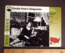 1995 Grolier Emily Post Post's Etiquette Dictating One Of Her Books Large Card picture