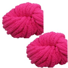 2 Skeins Chunky Chenille Yarn for Blanket, Super Soft Thick Fluffy Jumbo Chun... picture