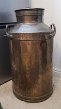 Antique Italian Copper Milk Can Churn Castellone Bros Dairy Farm Heavy 27 lbs picture