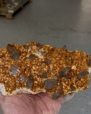 Very Impressive and Colorful Orange Spessartine Garnet with Smoky Quartz – Large picture