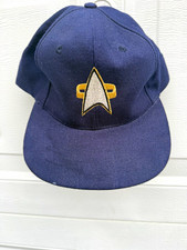 Vintage 90s Star Trek Voyager Snapback Hat KC Caps Navy Blue Green Underbrim picture