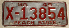 1949 Georgia license plate X-13854 '49 GA Ford Chevy Dodge Early Aluminum Tag picture